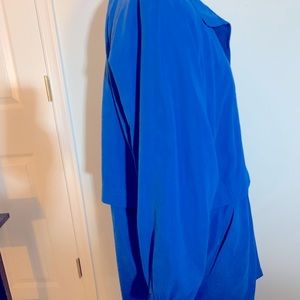 Gallery Medium Blue Suede-like Tench Coat- Like New